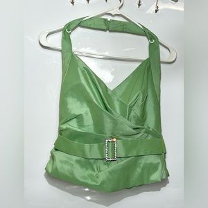 Veronique Young Vintage Taffeta Halter Cocktail Top Size 6